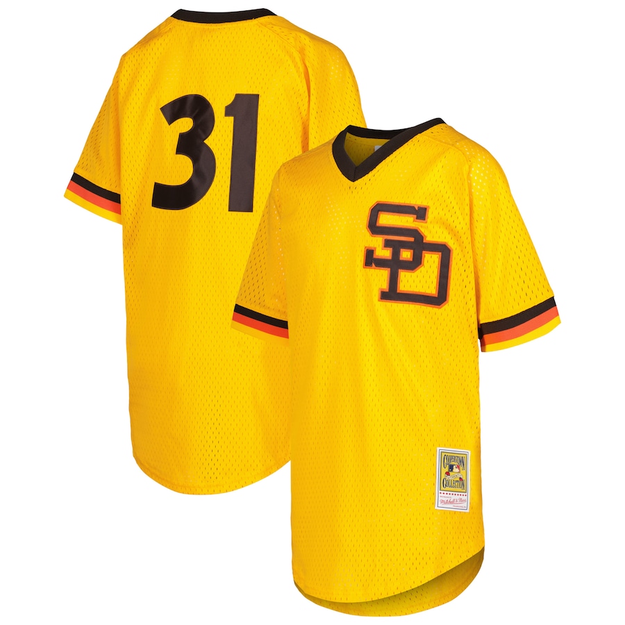 Dave Winfield San Diego Padres Mitchell&Ness Youth Cooperstown Collection Mesh Batting Practice Jersey Gold