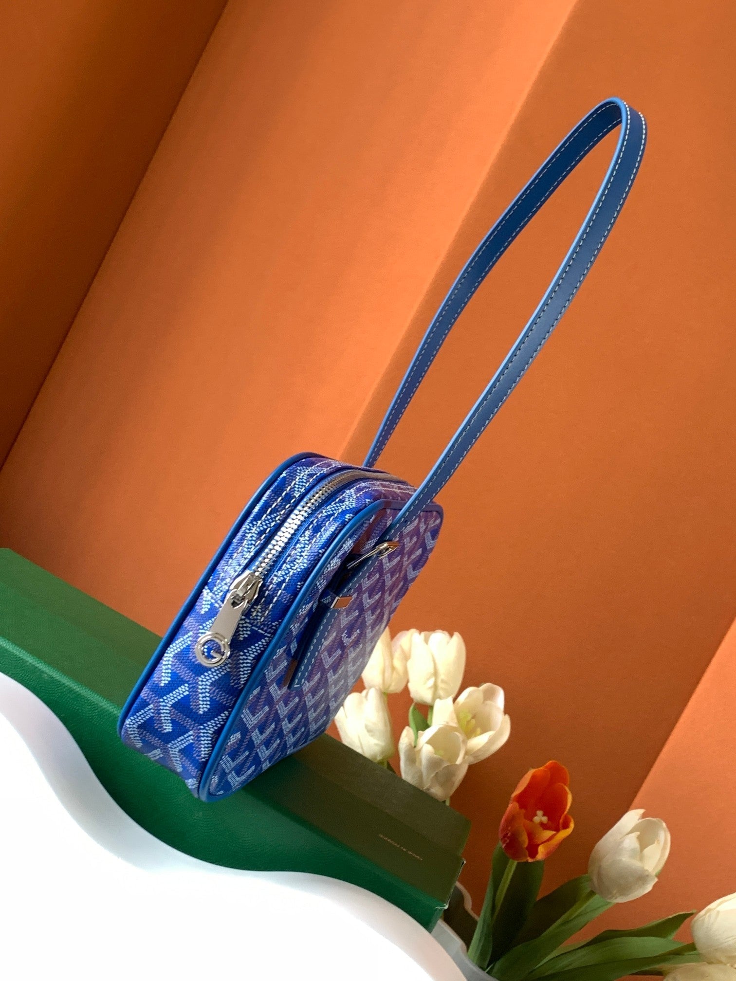 Goyard Yona Bag Coated MM 21Cm Sky Blue Canvas