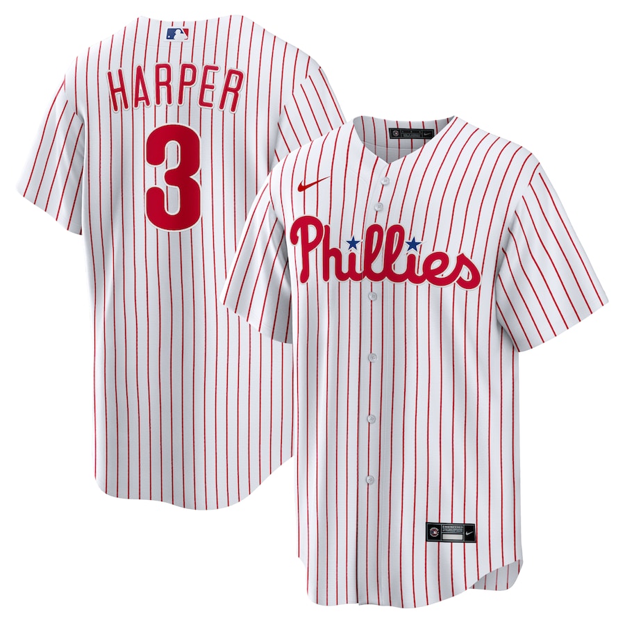 Bryce Harper Philadelphia Phillies Home Player Name Jersey White