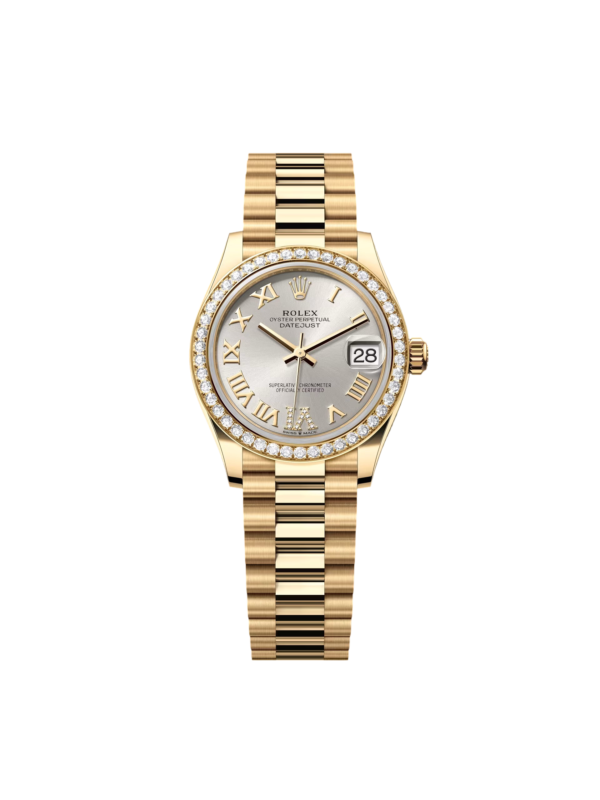 Rolex Datejust m278288RBR-0020 Silver 31mm Dial President Bracelet Watch