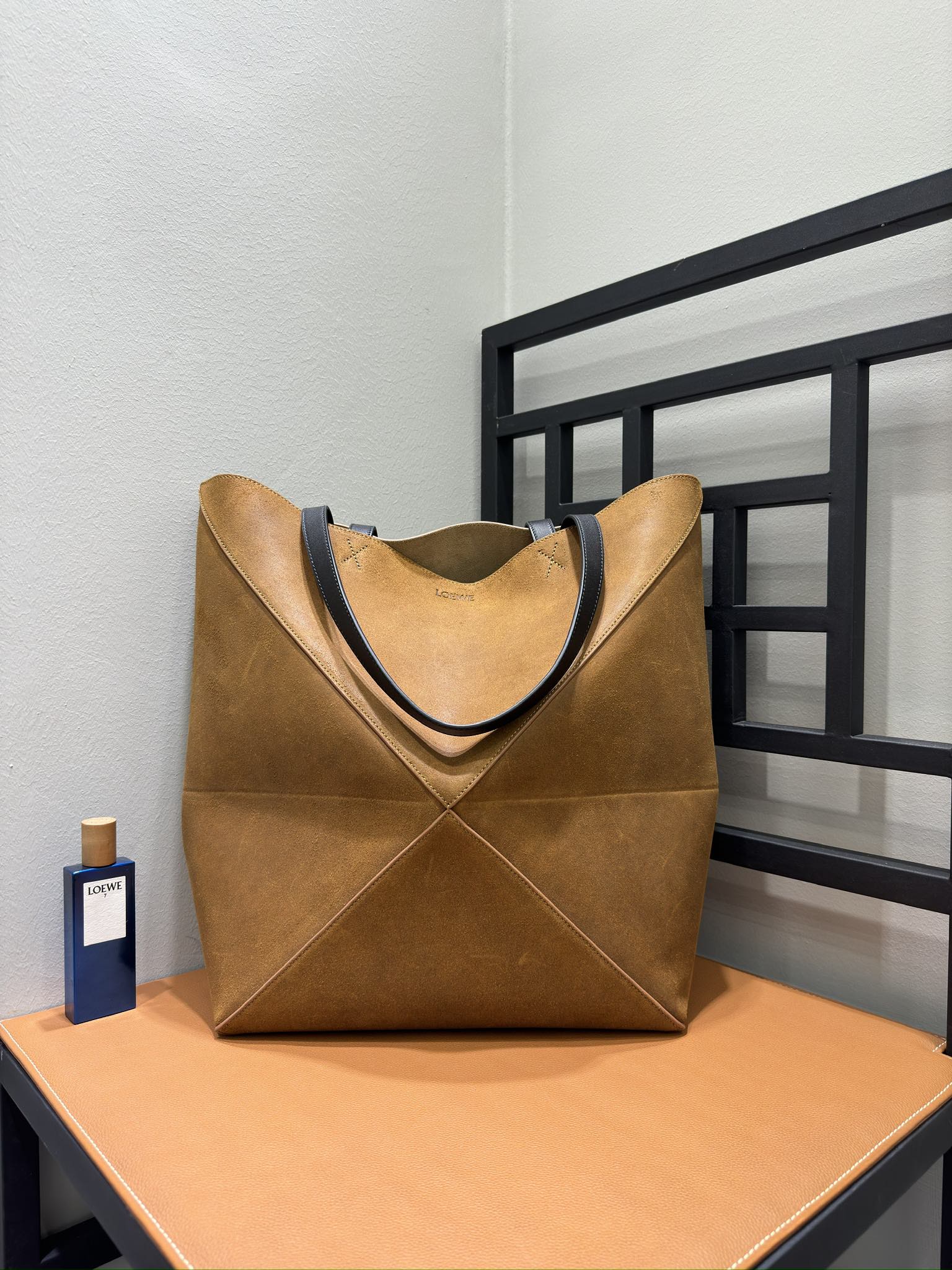 Loewe XL Puzzle Fold tote in shiny calfskin
