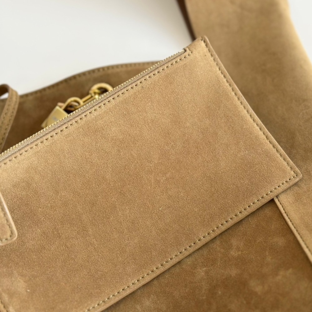 Saint Laurent Tanger In Suede Biscuit Brown 28Cm