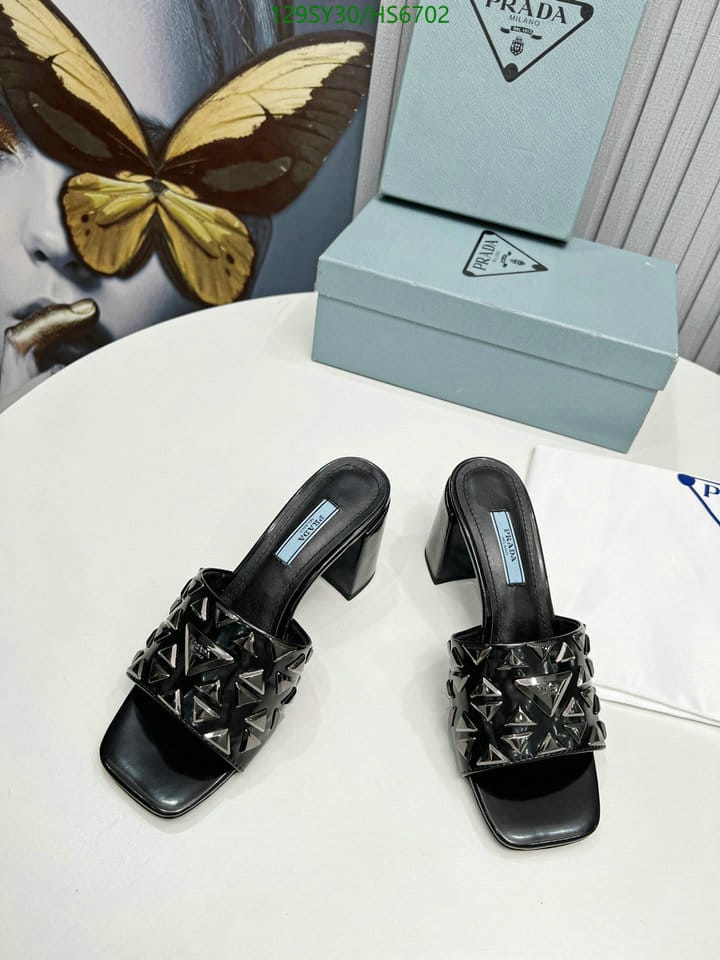 Prada Studded Metallic Leather Mules Black