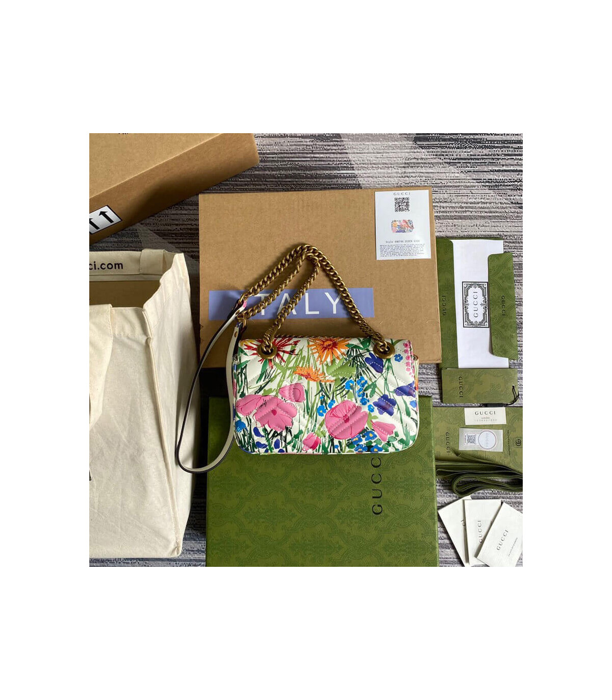 Gucci GG Marmont Ken Scott Print Mini Shoulder Bag