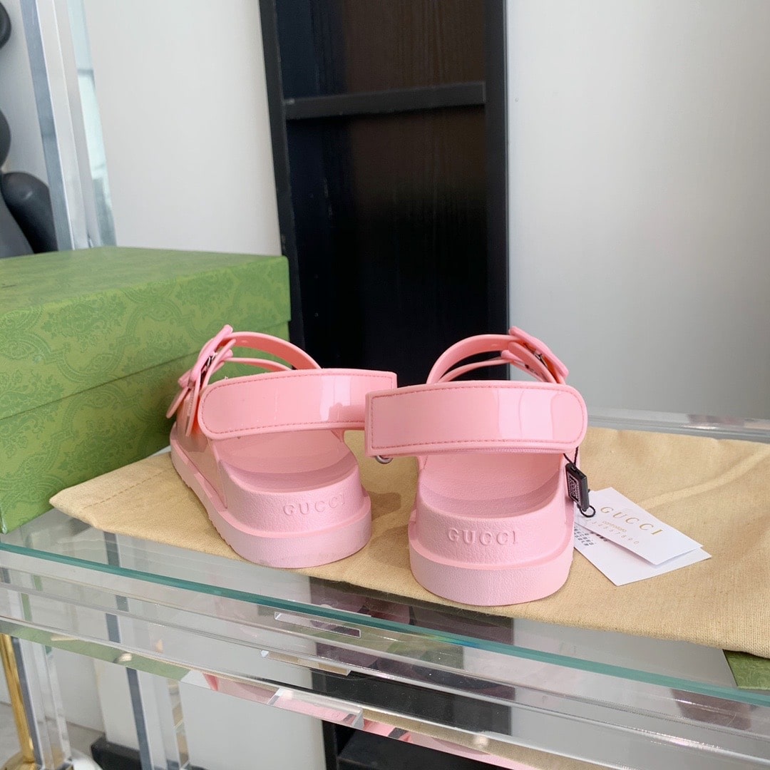 Gucci Women’S Sandal With Mini Double G Pastel Pink 660243 J8700 5815