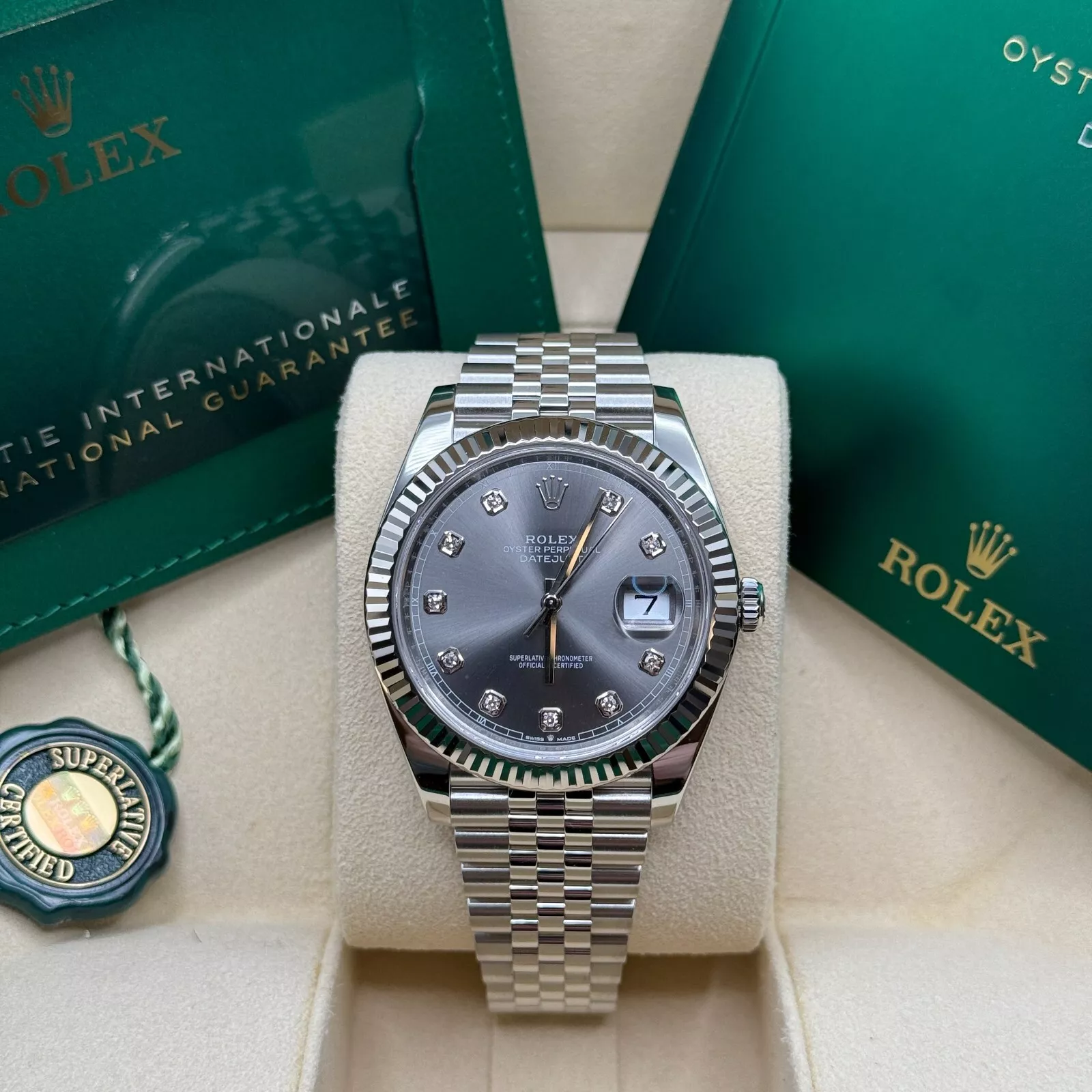 【Super Clone】RLX  Datejust 41mm 126334 Slate Diamond Jubilee Stainless Steel