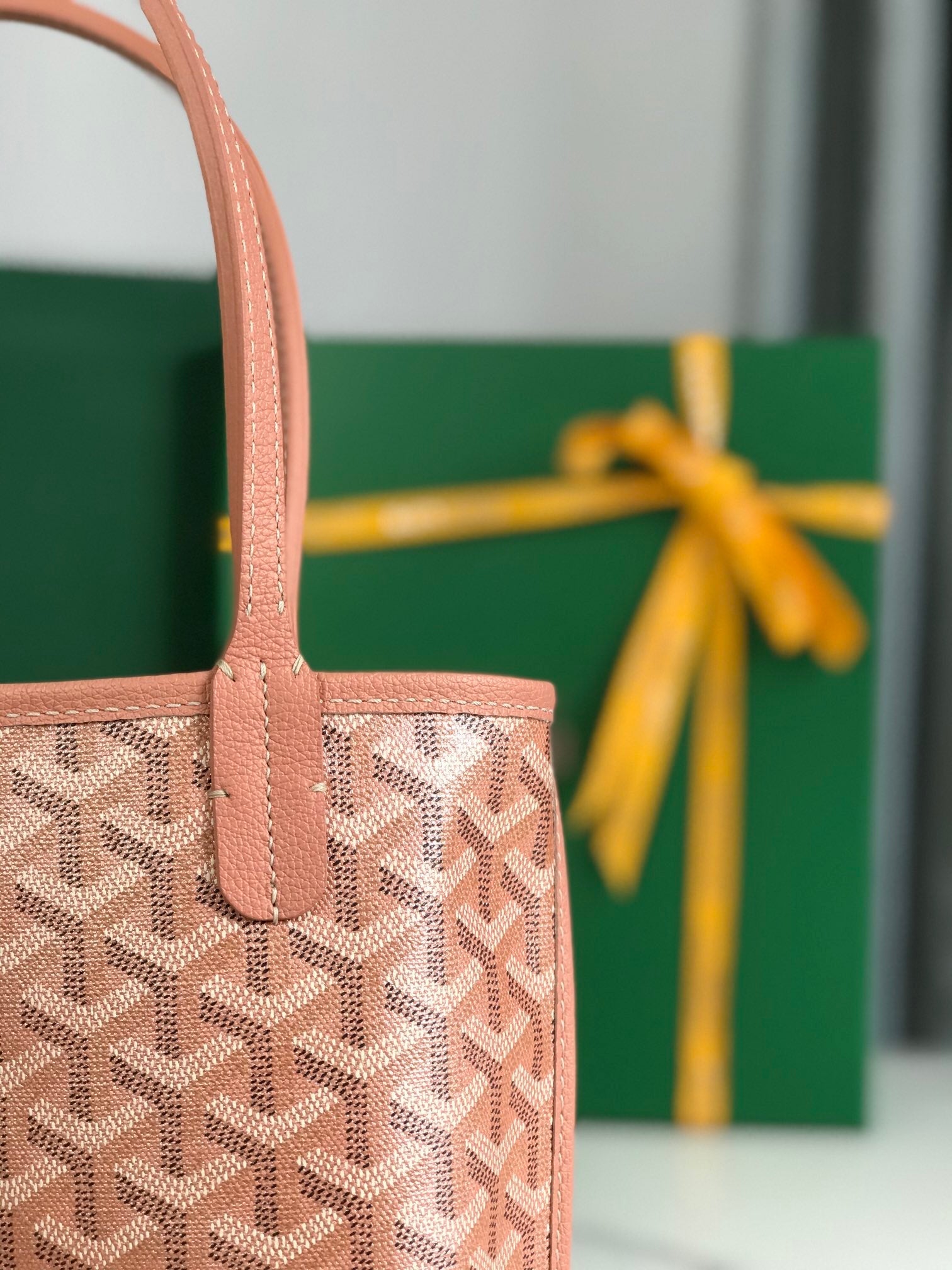 Goyard Anjou Mini Bag 20cm Manhattan Pink Calfskin And Goyardine Canvas