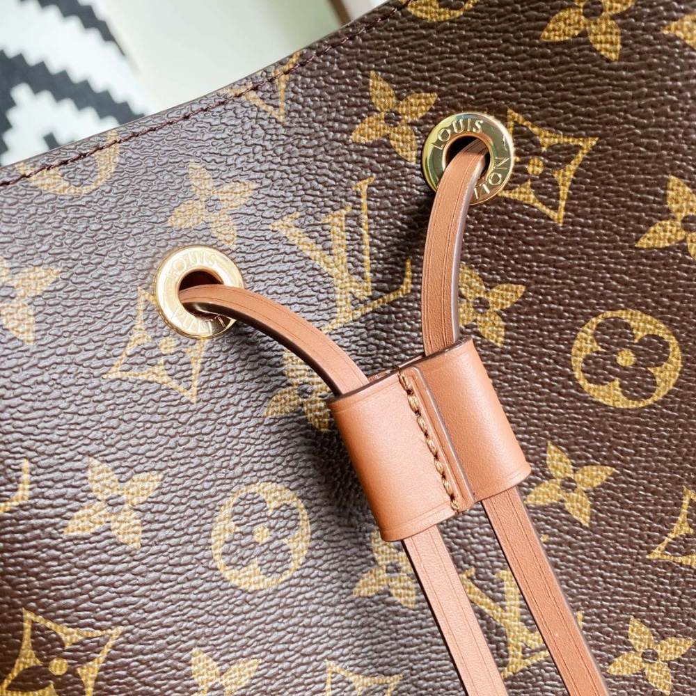 Louis Vuitton Néonoé MM Monogram Canvas Bucket Bag Caramel Brown 26cm M44887
