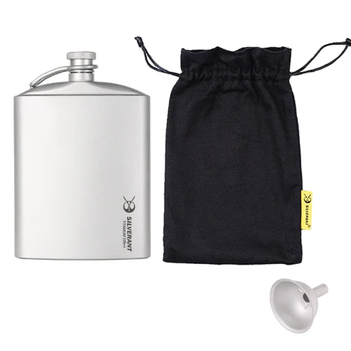 Titanium Hip Flask & Funnel - 220ml by SilverAnt