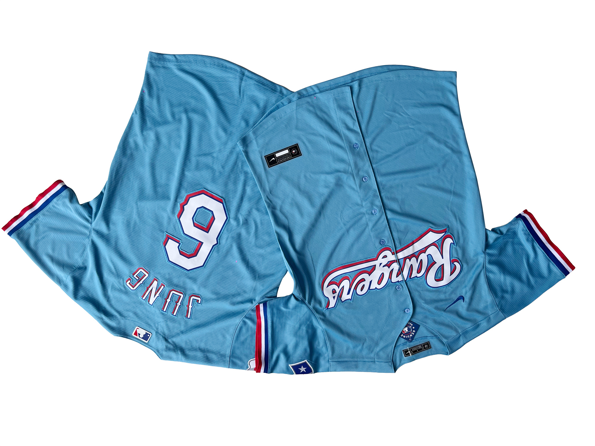 Men's Texas Rangers 6# Josh Jung  Light Blue Player Jersey