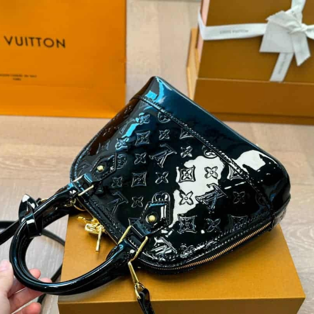 Louis Vuitton Alma BB Varnished Epi Leather Black 23Cm