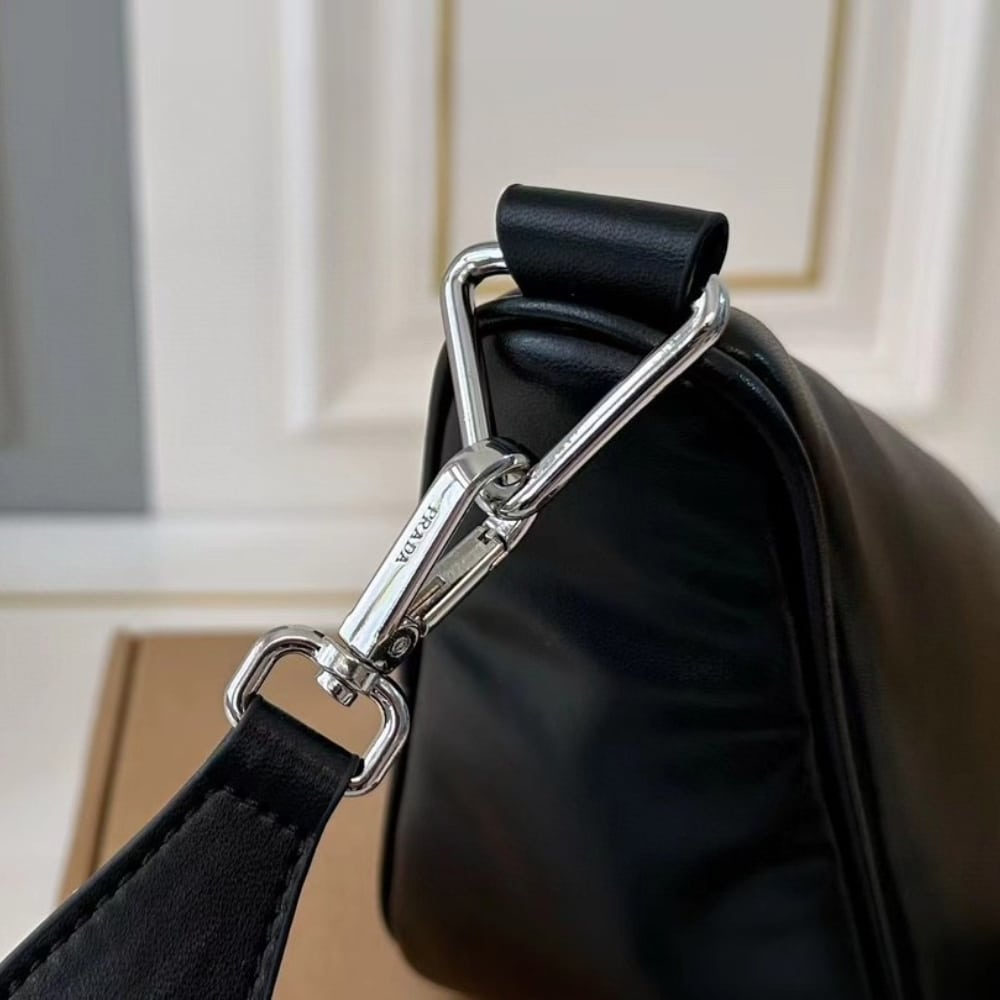 Prada Triangle Shoulder Bag Black 27Cm