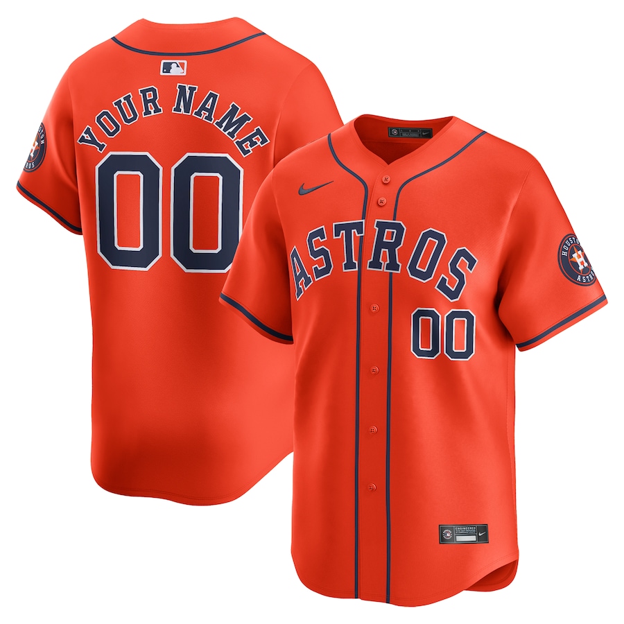 Houston Astros Alternate Limited Custom Jersey Orange