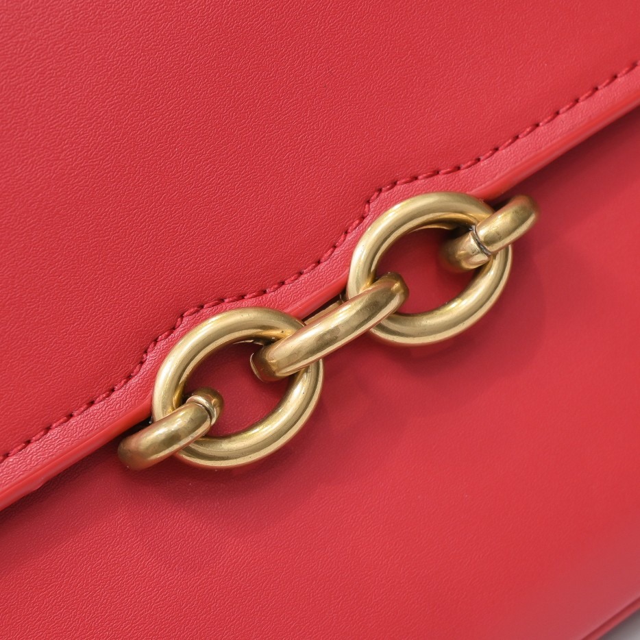Saint Laurent Le Maillon Satchel In Smooth Leather Red
