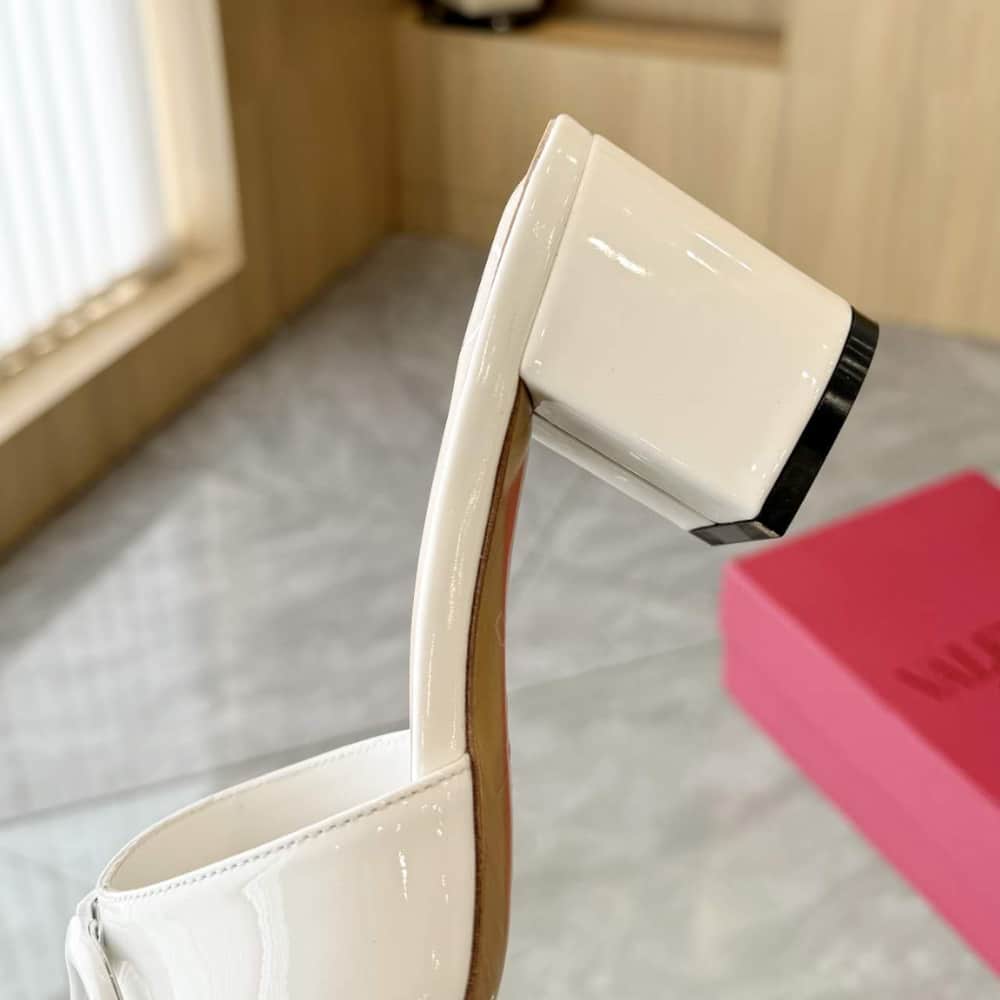 Valentino VLogo Signature White Slide Sandals