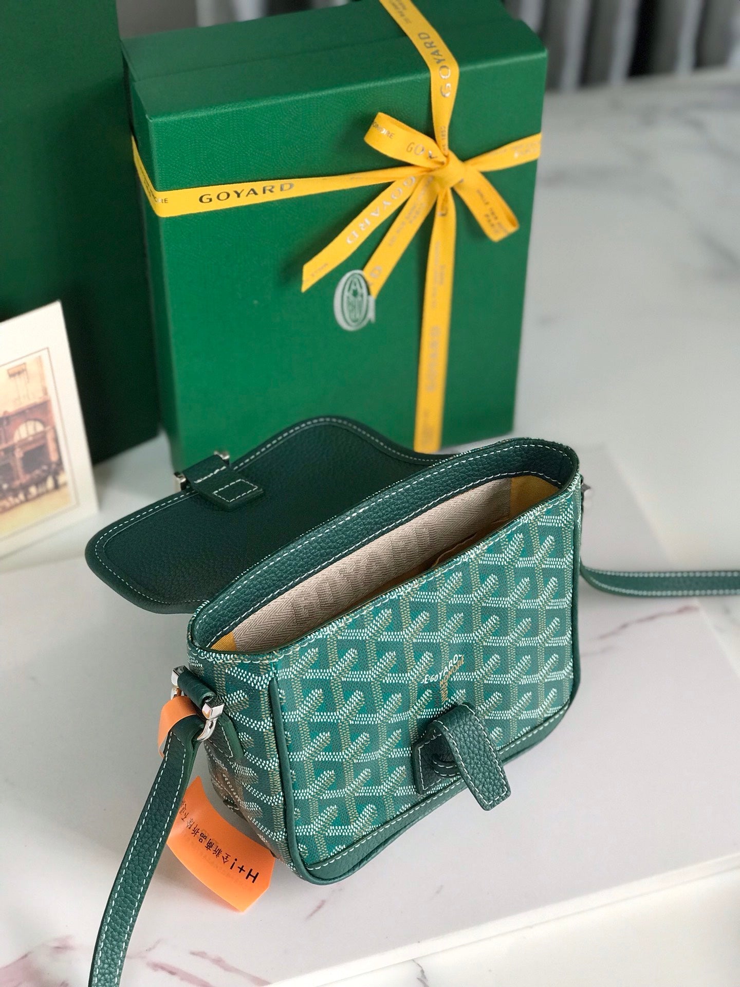 Goyard Grand Bleu 16 Cm Green Goyardine Canvas And Lambskin