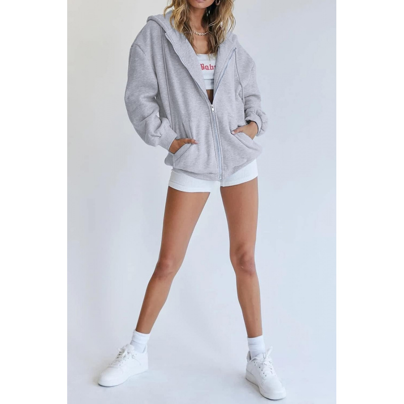 Women's 2026 Spring Zip Up Y2K Hoodies Casual Long