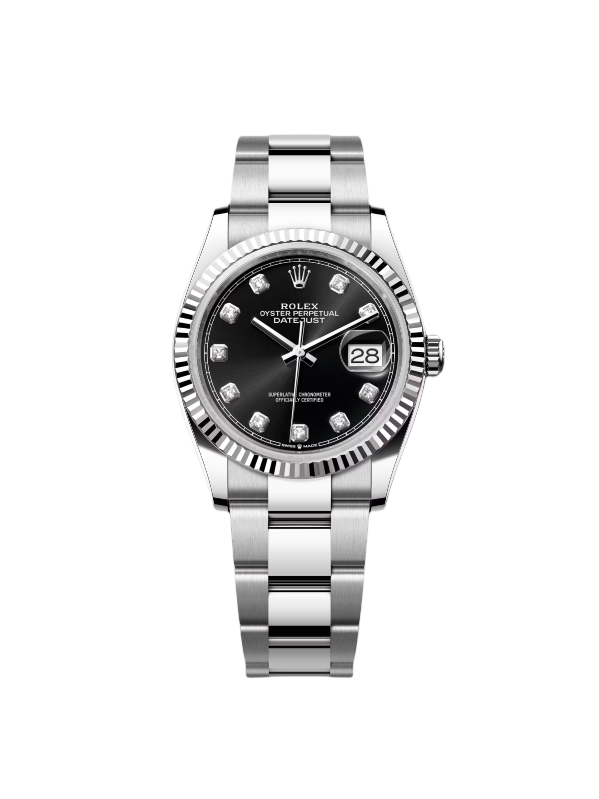 Rolex  Datejust 36mm 126234 Black Diamond Dial Stainless Steel Oyster Mens Watch