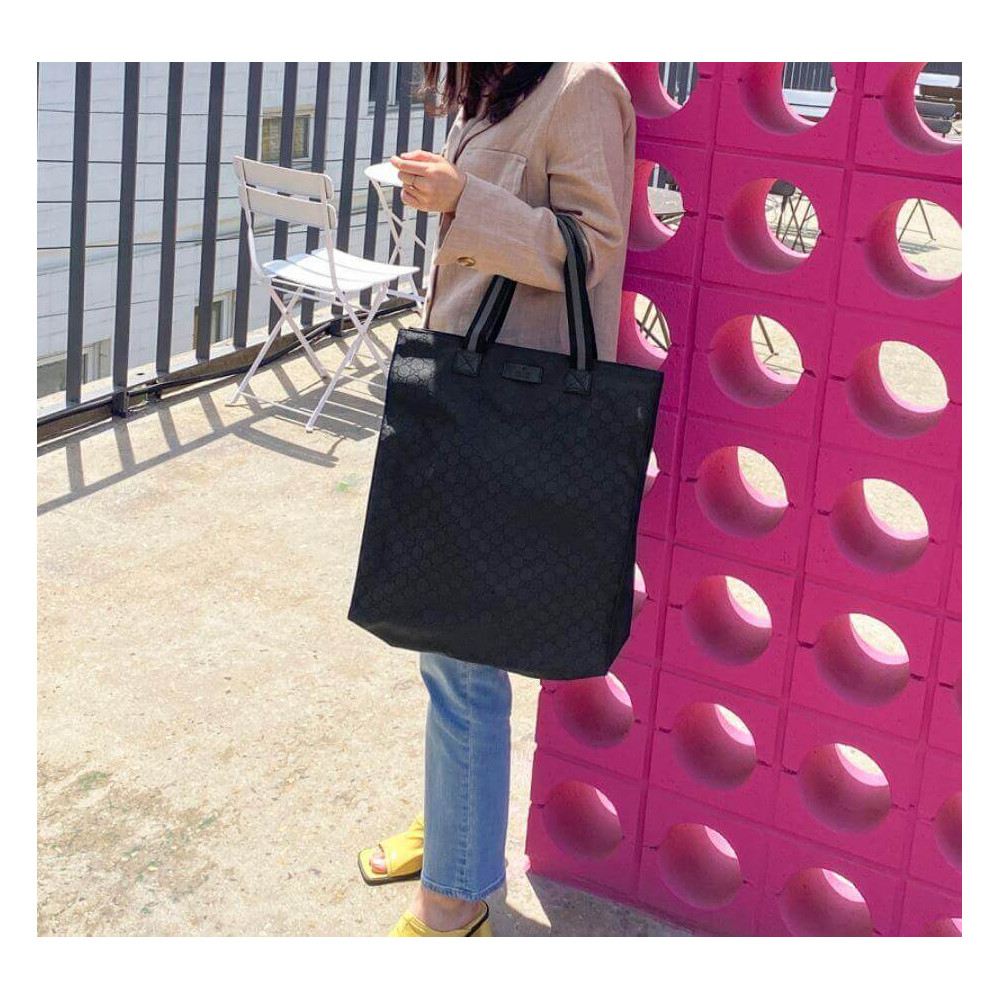 Gucci GG Guccissima Black Nylon Tall Tote Bag