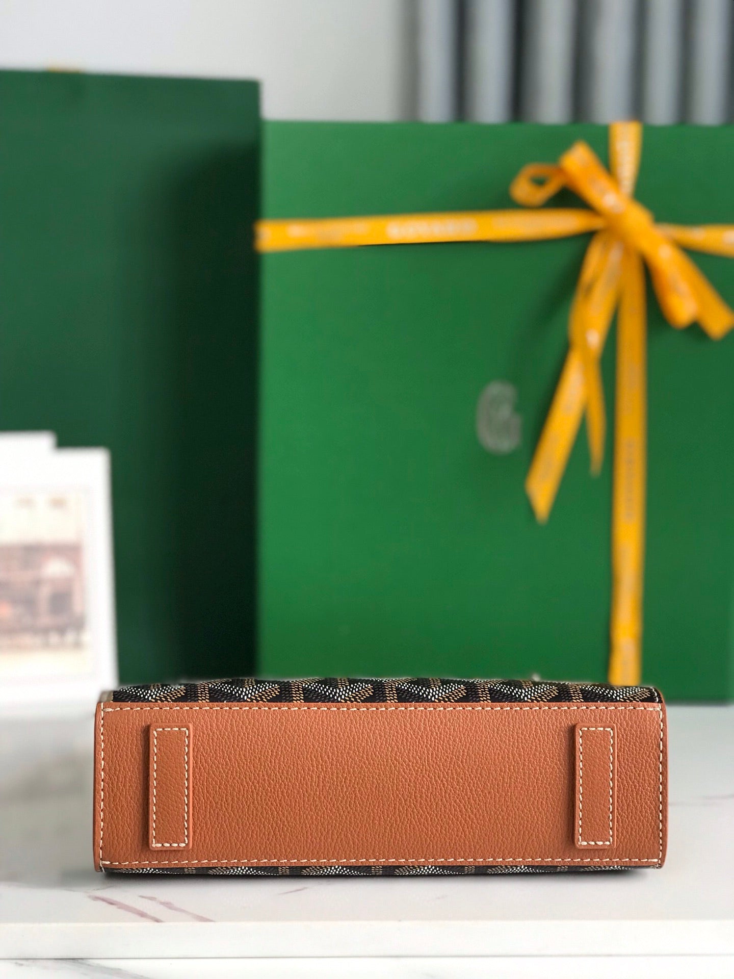 Goyard Rouette Structuré Mini Bag 21 Cm Black Goyardine Canvas And Tan Calfskin