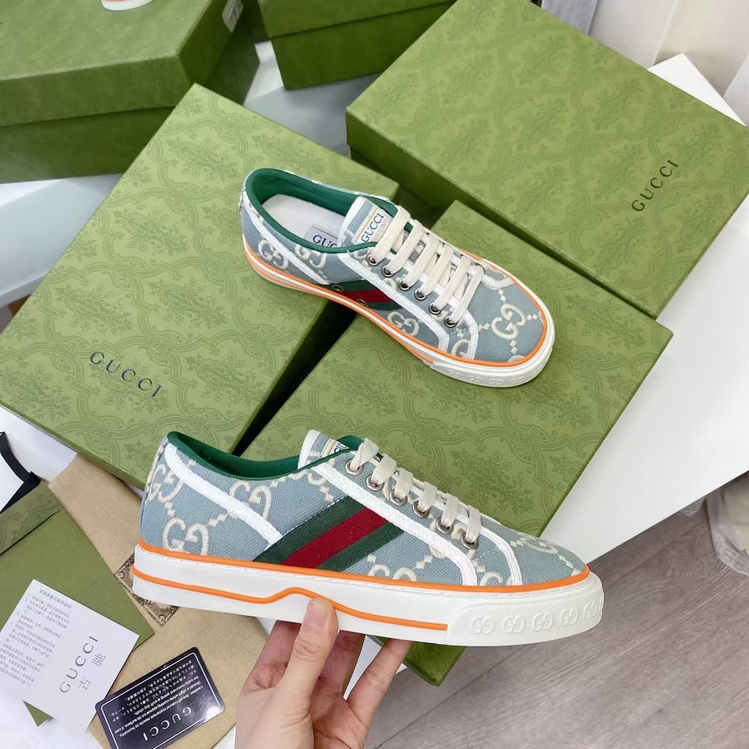 Gucci Women’S Tennis 1977 Sneaker Light Blue 606110 H0G10 3460