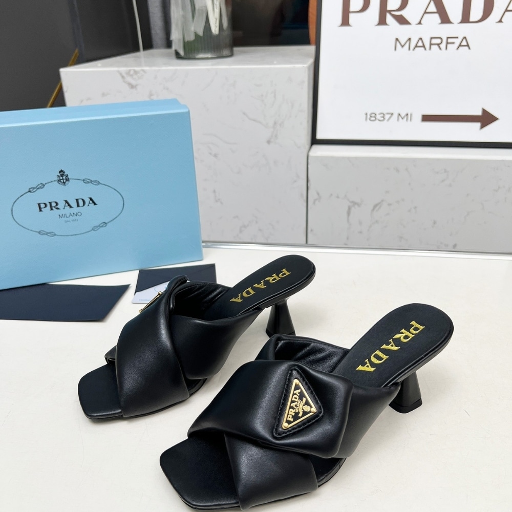 Prada Padded Nappa Sandals Black 1Xx754 2Dl8 F0002 F 065