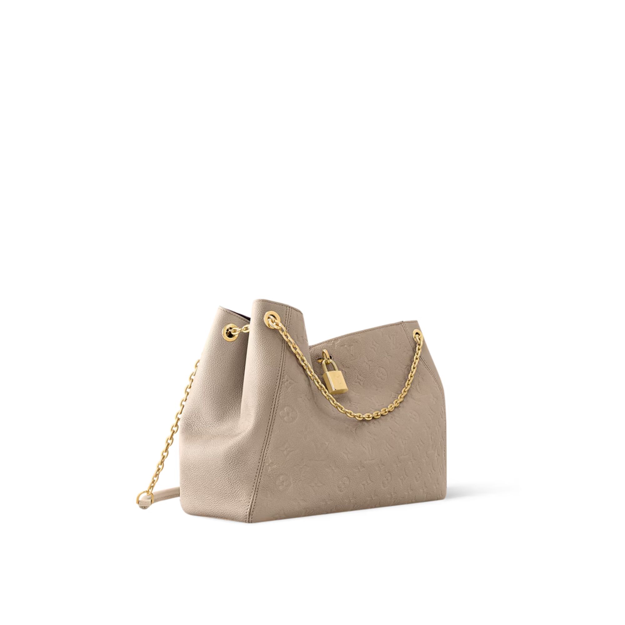 Louis Vuitton LV Anytime MM Monogram Empreinte Bag Tourterelle Gray M14658 42cm/ 16.5in