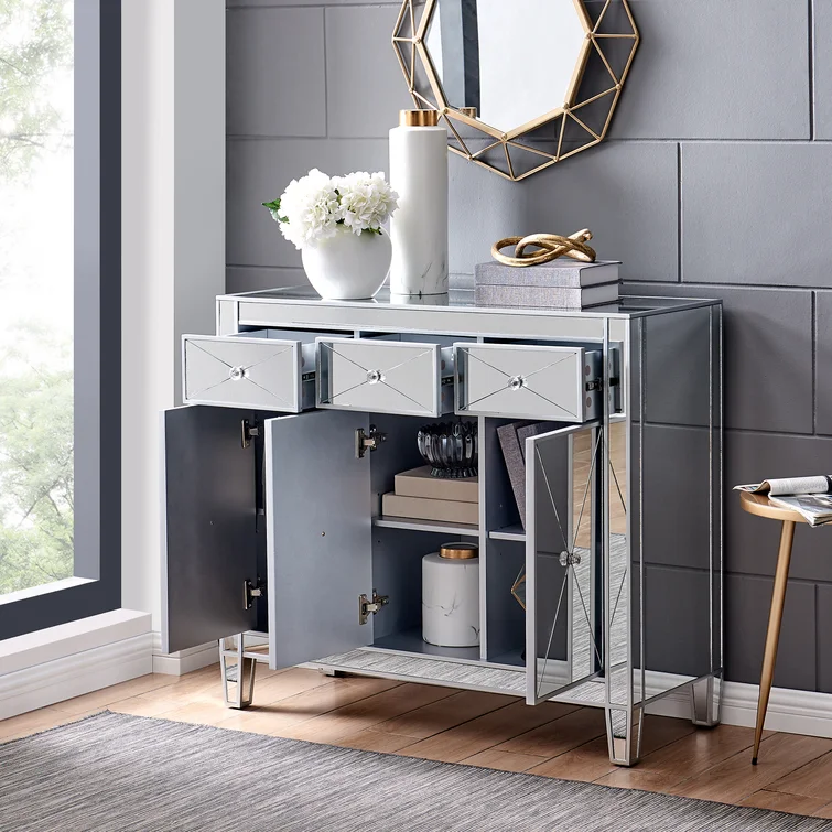 Sonoma 35.5'' Tall 3 - Door Mirrored Accent Cabinet