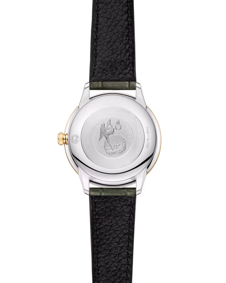 Omega De Ville Prestige 27.5 mm White Dial with Diamonds  Stainless Steel and 18k Yellow Gold Strap 434.23.28.60.55.001