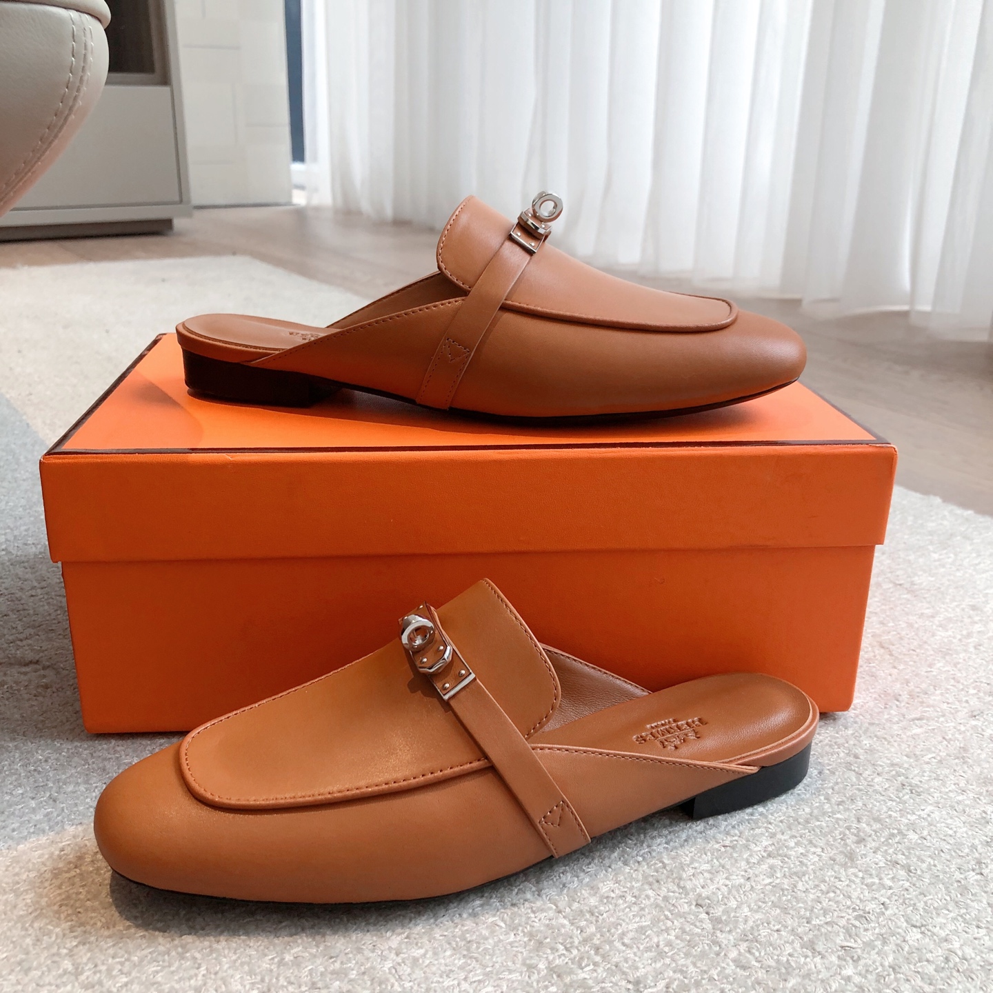 Hermes Oz Mule Brown