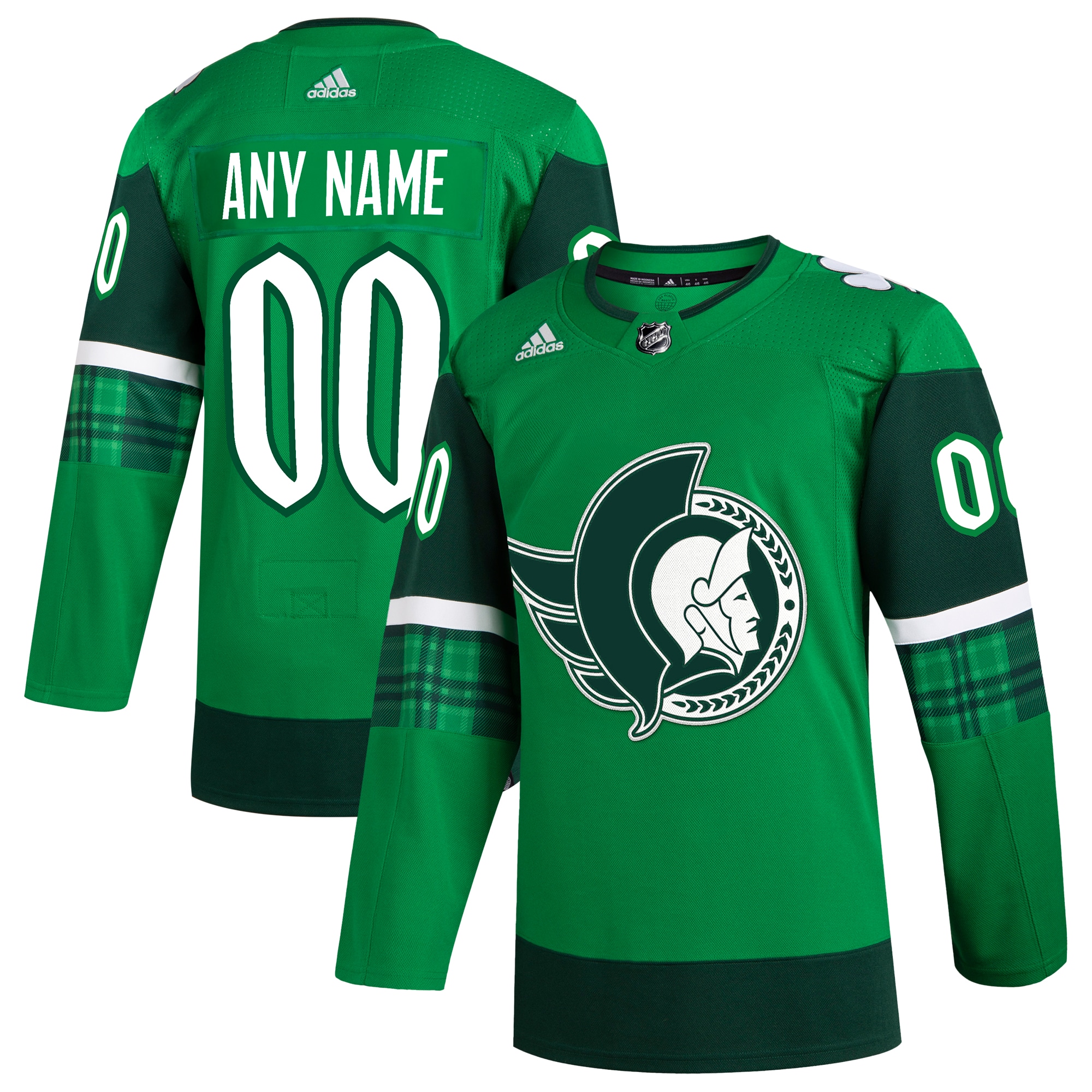 Ottawa Senators adidas St. Patrick’s Day Authentic Custom Jersey – Kelly Green