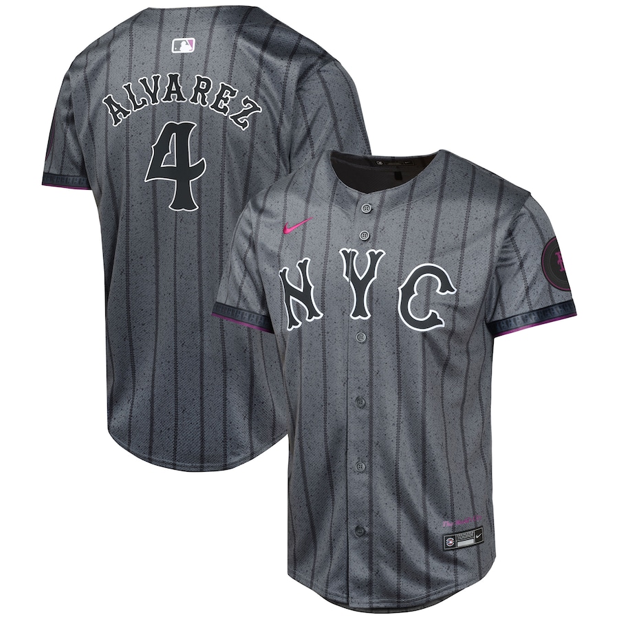 Francisco Alvarez New York Mets Youth 2024 City Connect Limited Player Jersey Graphite
