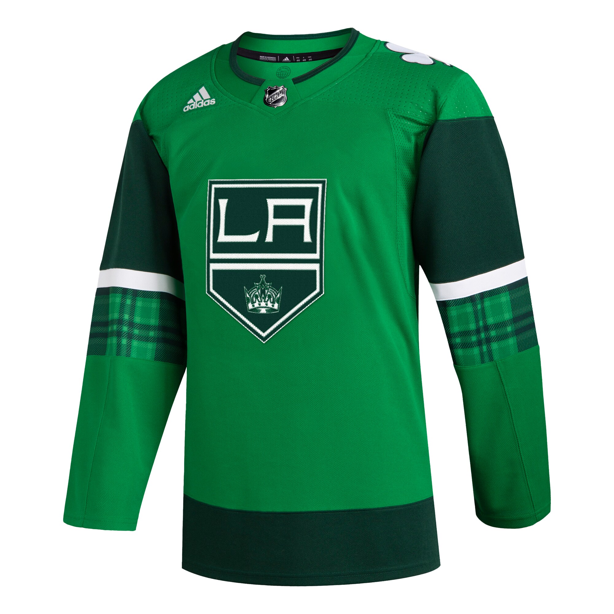 Los Angeles Kings adidas 2023 St. Patrick’s Day Primegreen Authentic Jersey – Kelly Green