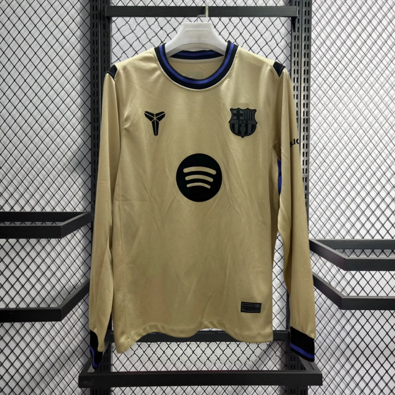 2025-26 Barcelona Away long sleeves Football jersey