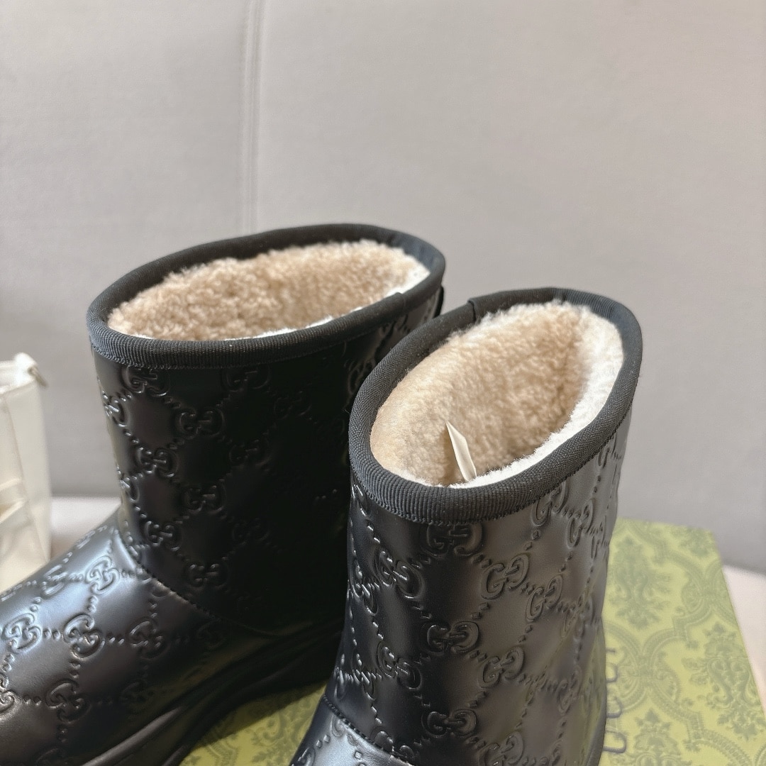 Gucci Women?S Boot Gg Leather Black