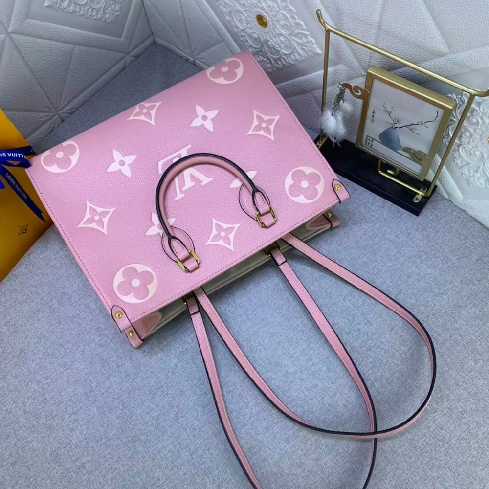 Louis Vuitton Onthego MM Monogram Empreinte Trianon Pink 33cm M46286