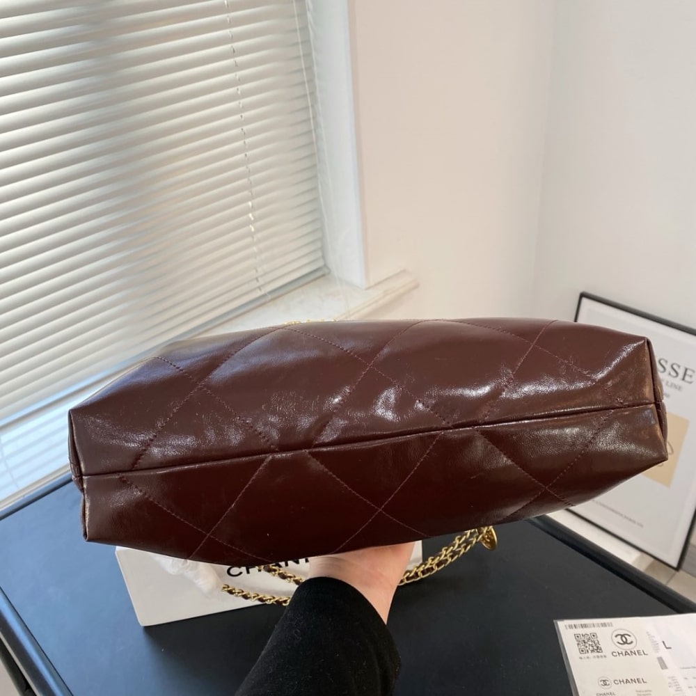 Chanel 22 Large Handbag Dark Brown 41cm