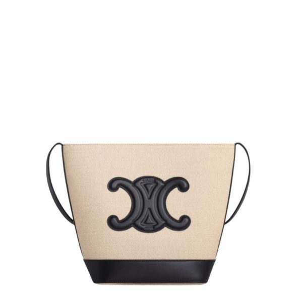 CELINE BLACK CUIR TRIOMPHE BUCKET BAG