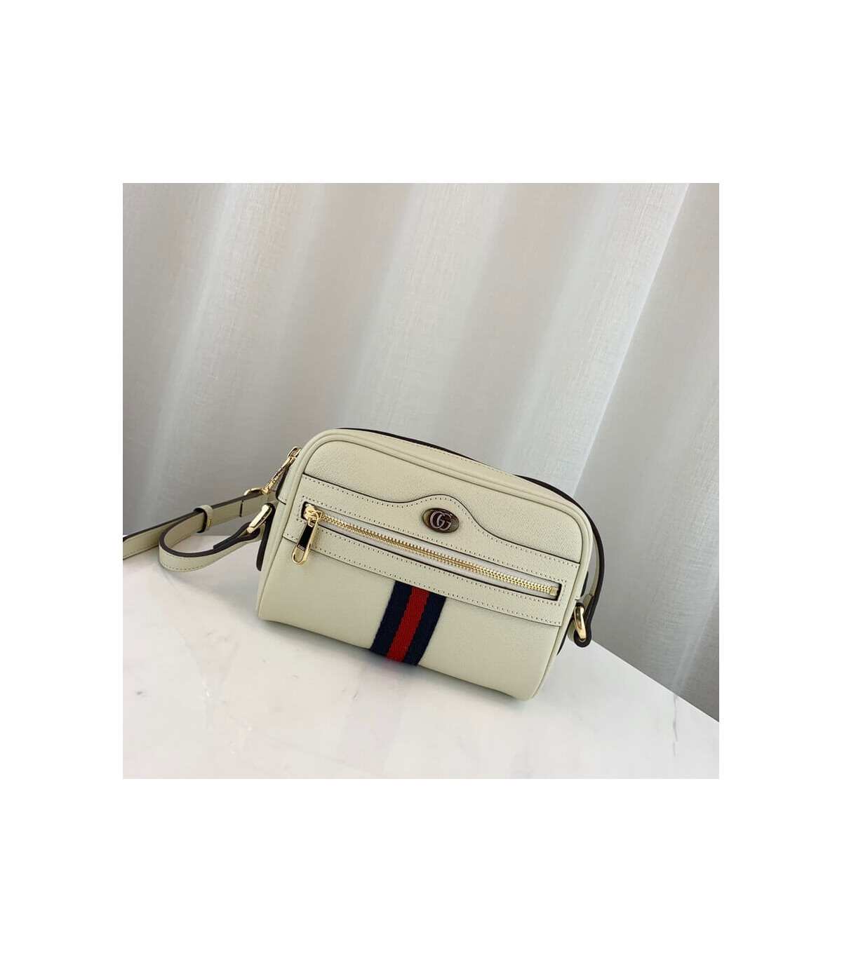 Gucci Ophidia Leather Mini Bag White