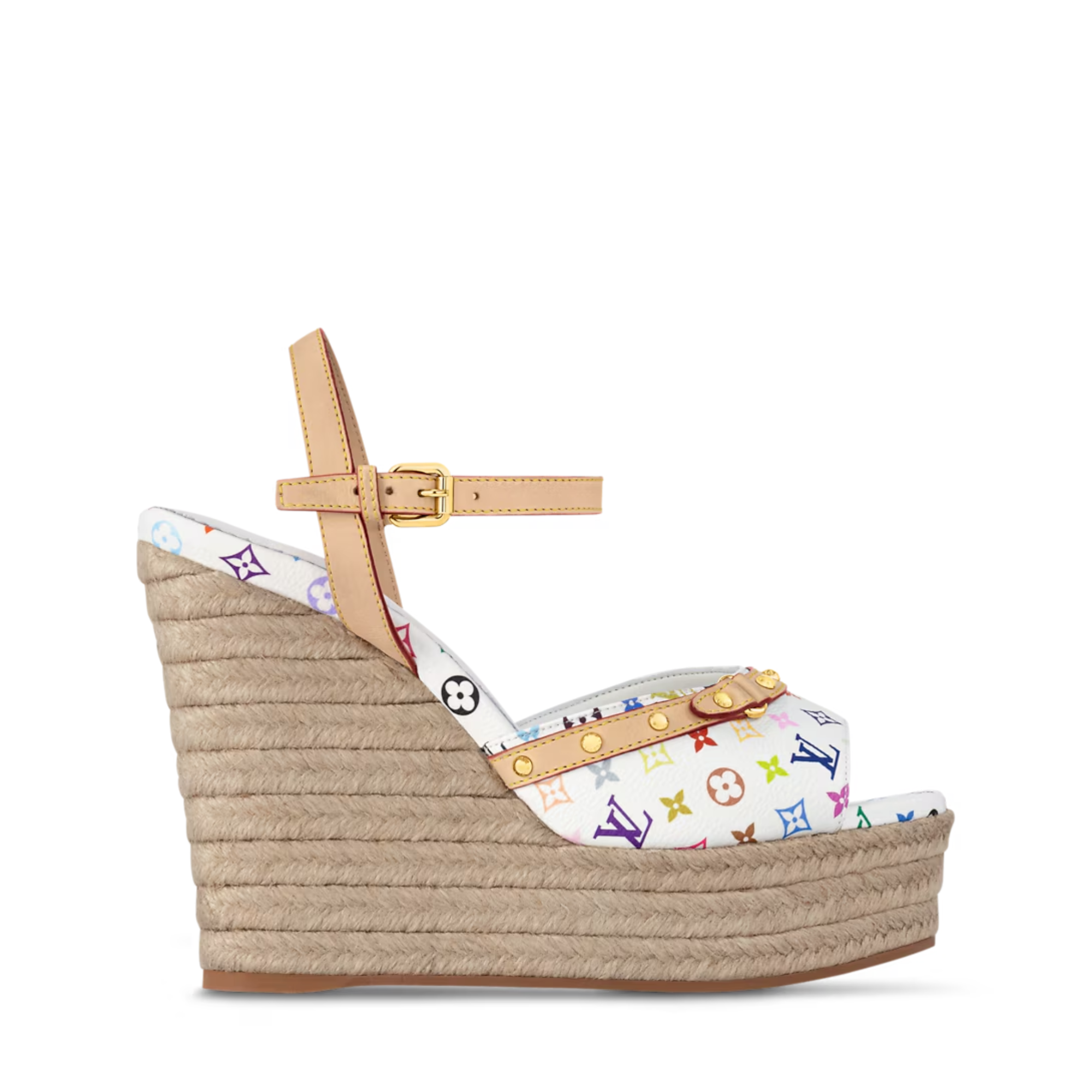 Louis Vuitton X Takashi Murakami Helios Wedge Sandal White 1Agyx0
