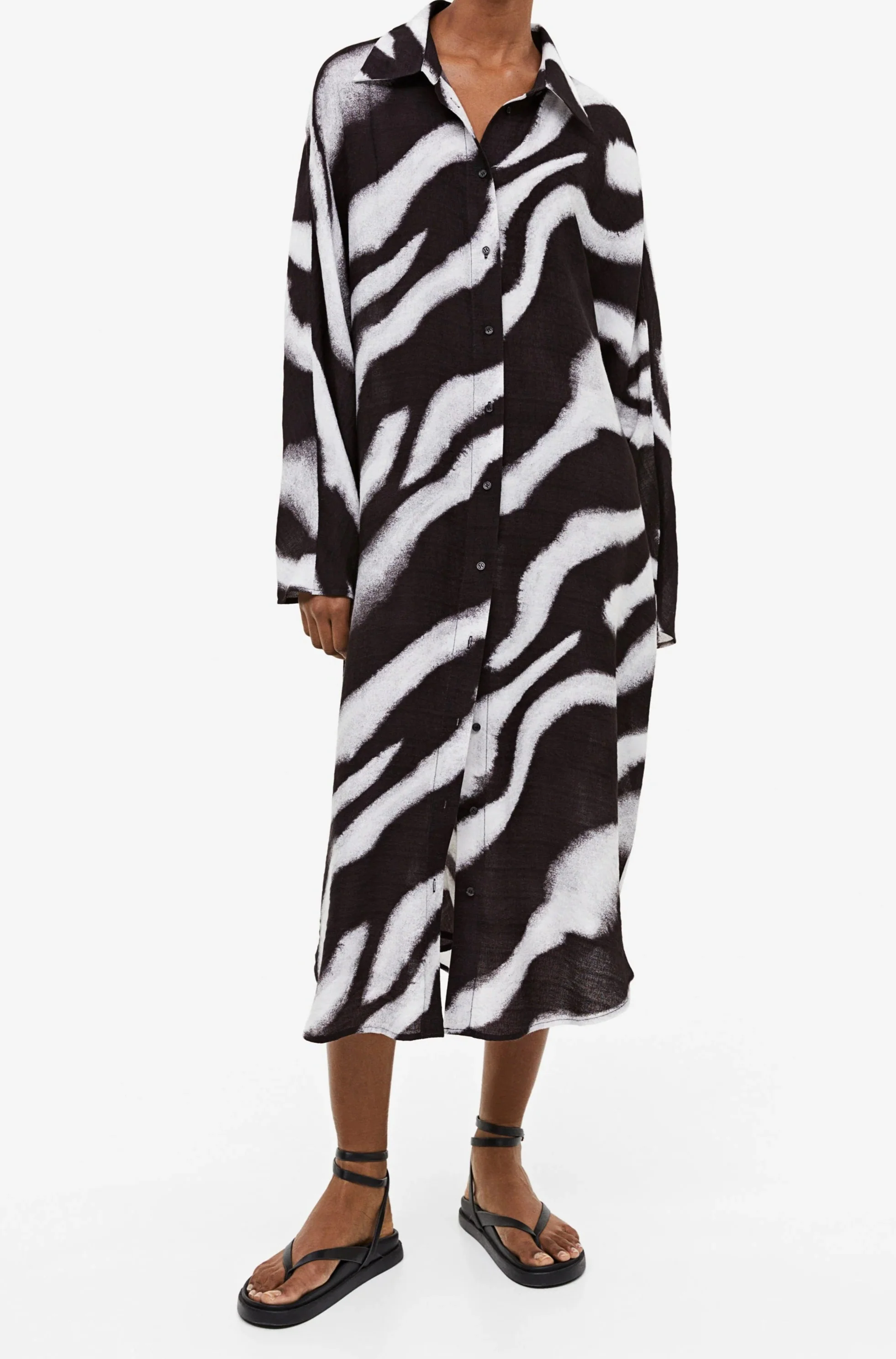 Zebra Oversized Shirt Dress