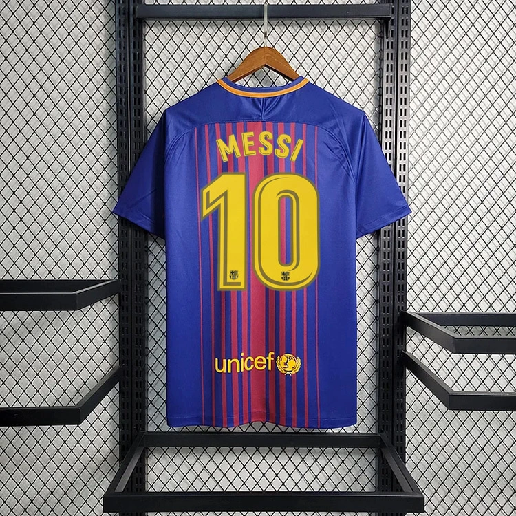 Retro 2017-18 Barcelona Home MESSI PIQUE DEMBELE A.INISTA SUAREZ  Football jersey retro