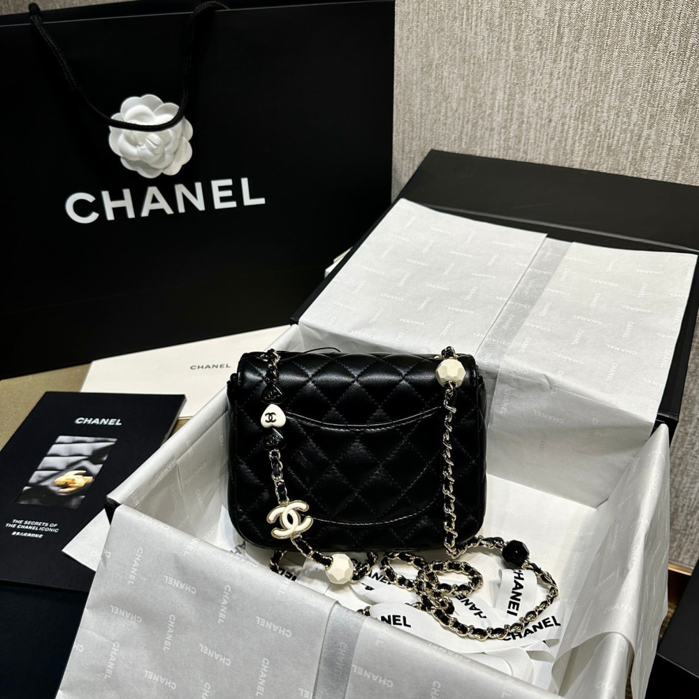 Chanel Mini Flap Bag in Black Lambskin