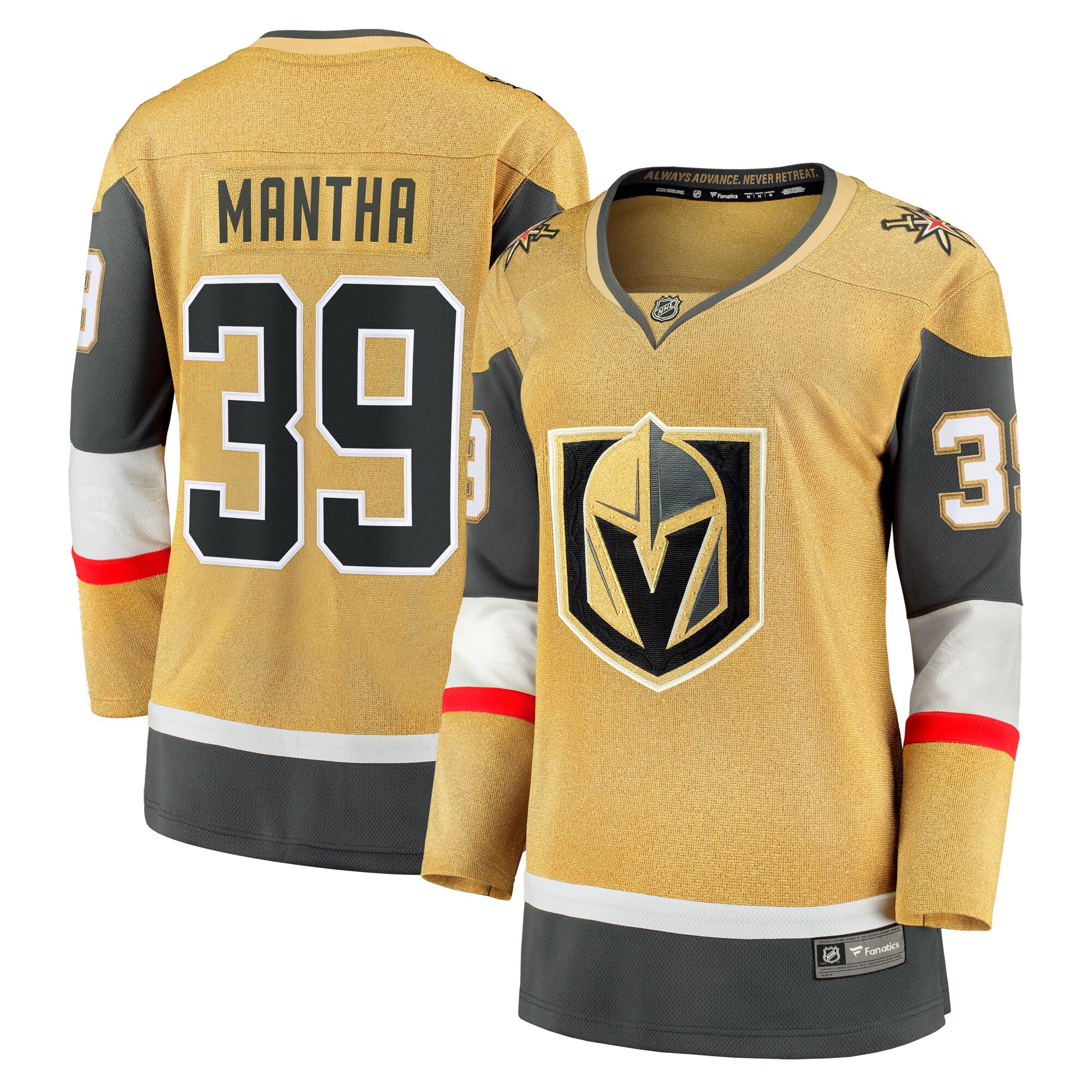 Anthony Mantha Vegas Golden Knights Fanatics Women’s Home Breakaway Player Jersey – Gold