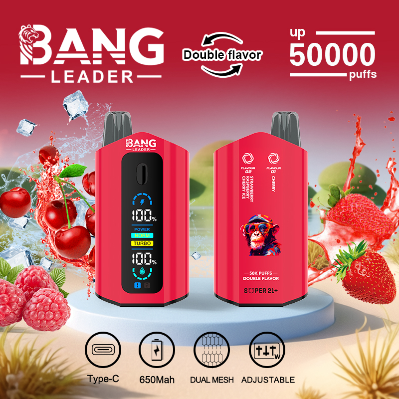 Țigară Electronică Bang Leader 50.000 Pufuri (50K) 2-în-1 | Ecran LED & Putere Reglabilă