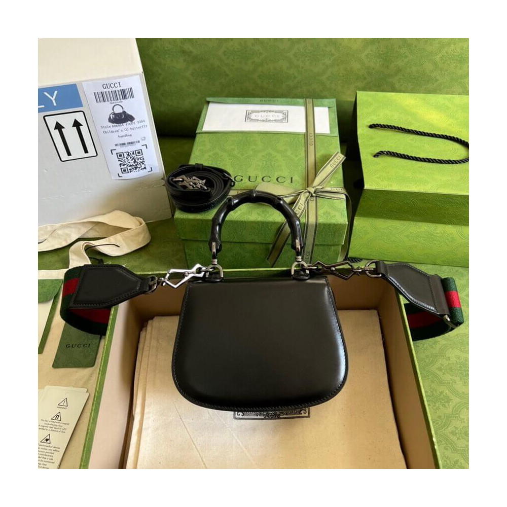 Gucci Mini Top Handle Bag with Bamboo Black
