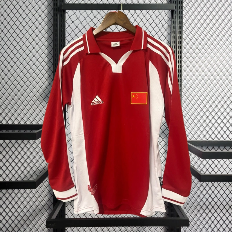Retro 2001 China Home Long sleeve Football jersey retro