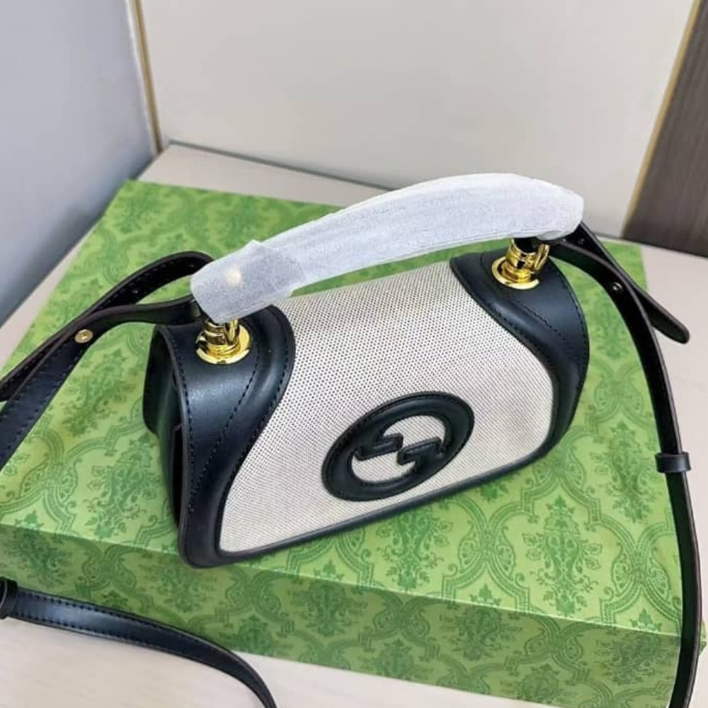 Gucci Blondie Mini Shoulder Bag Natural Black 22Cm 815700 Haakf 2546