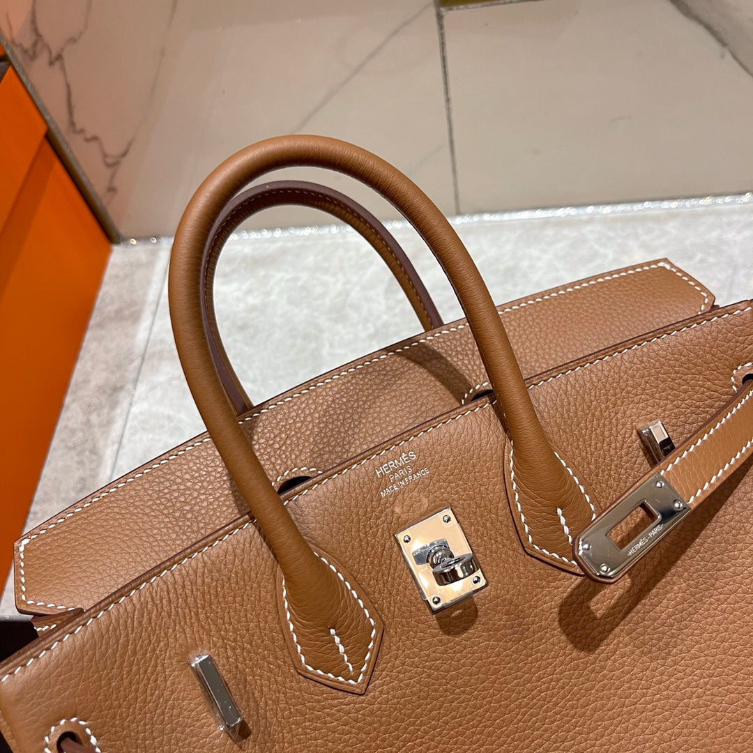 Hermes Birkin 25Cm Gold Togo Leather Silver Hardware
