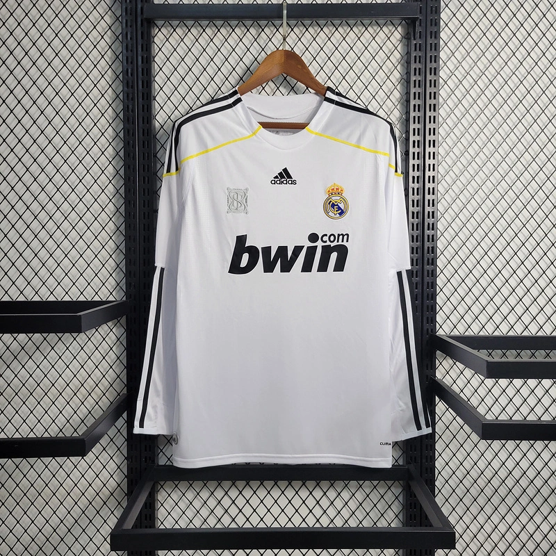 Retro 2009-10 Real Madrid Home Long Sleeve KAKA RONALDO  Football jersey retro